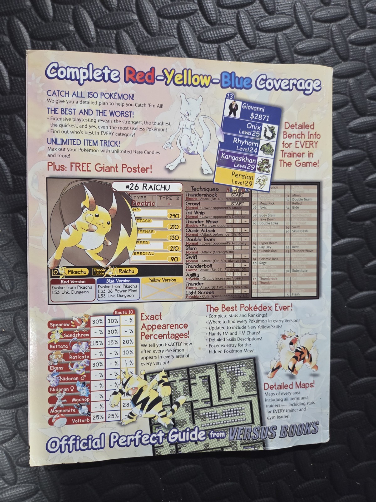 Pokémon Special Pikachu Edition Perfect Guide Red Yellow Blue W/ Poster