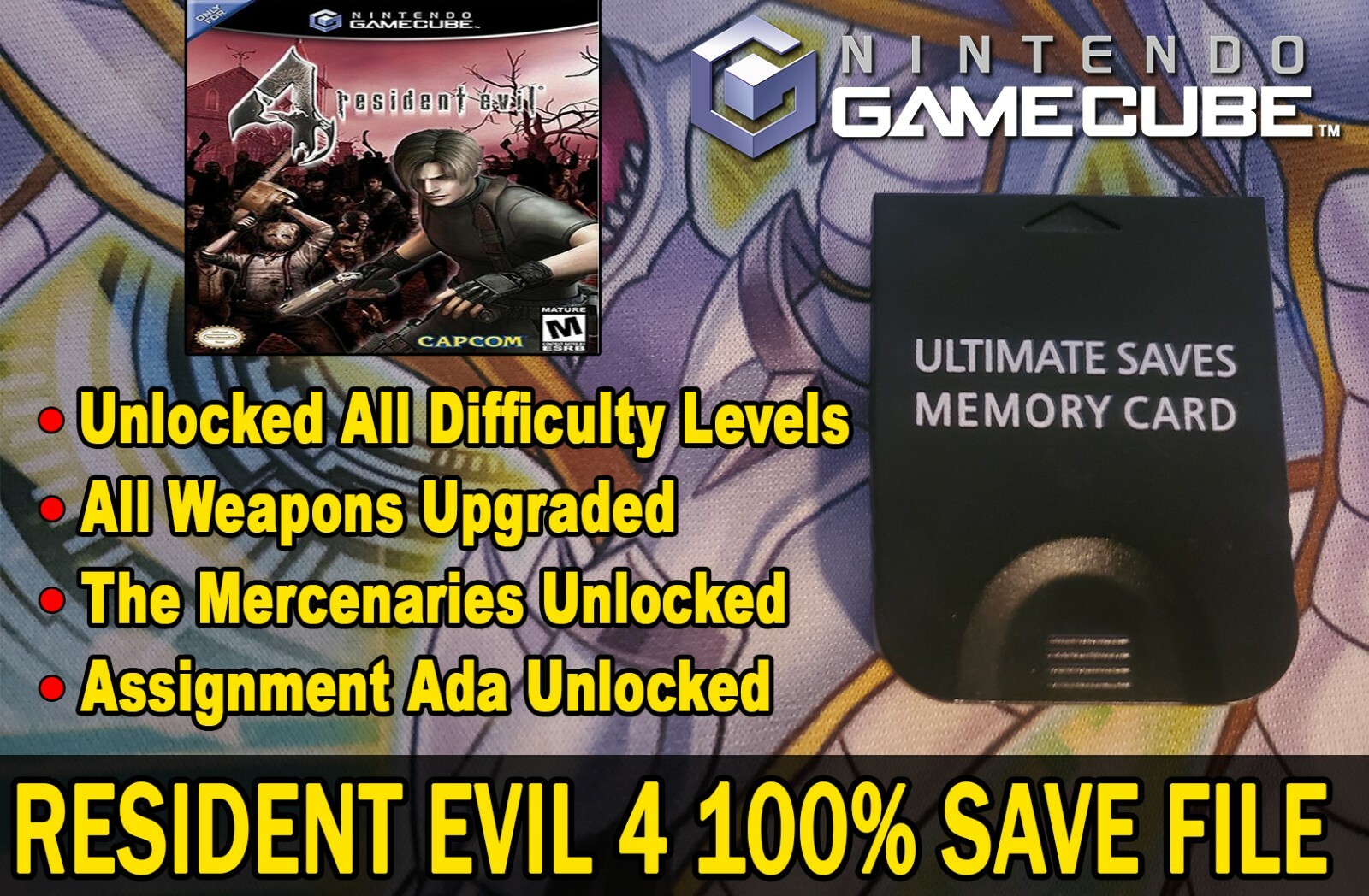Resident Evil 4 100% Ṥave Gamecube Memory Card! (NO GAME)