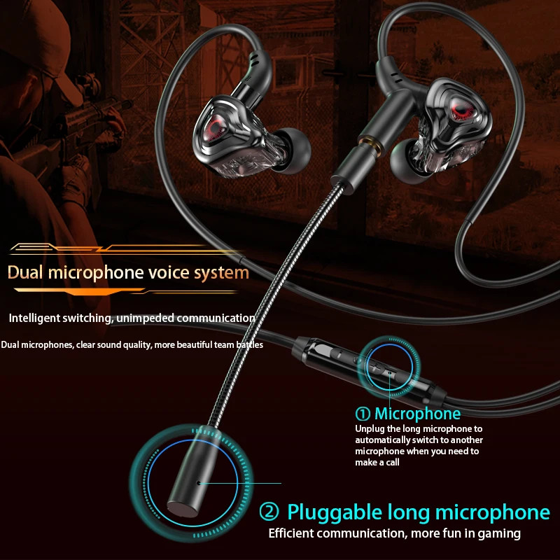 3.5Mm/TypeC/Usb ESports Gaming Headset 360° Surround Sound, Hifi Stereo Wired He
