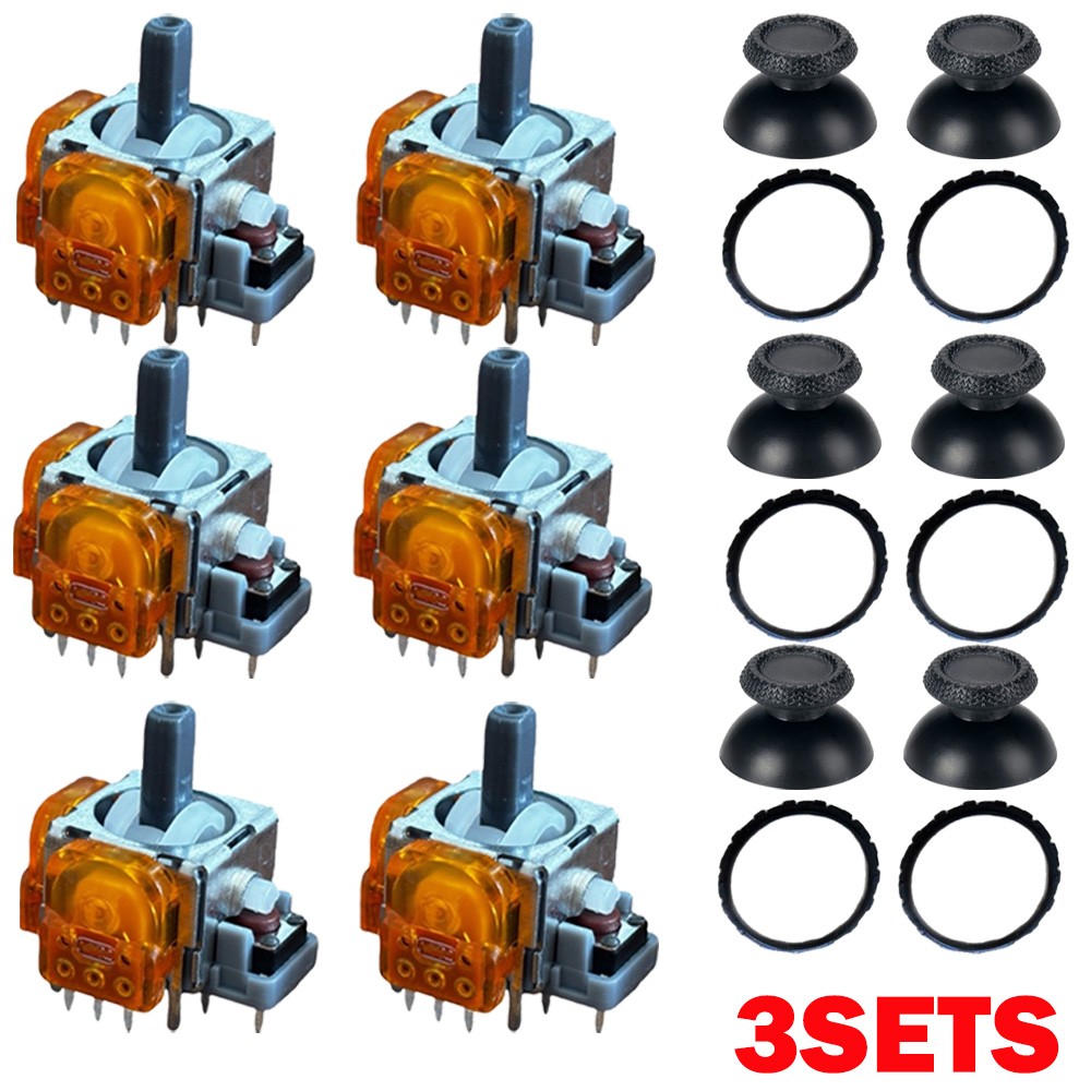 3Sets For PS5 Joystick Upgrade Anti Drift TMR Joysticks Thumbrigs And Rings USA