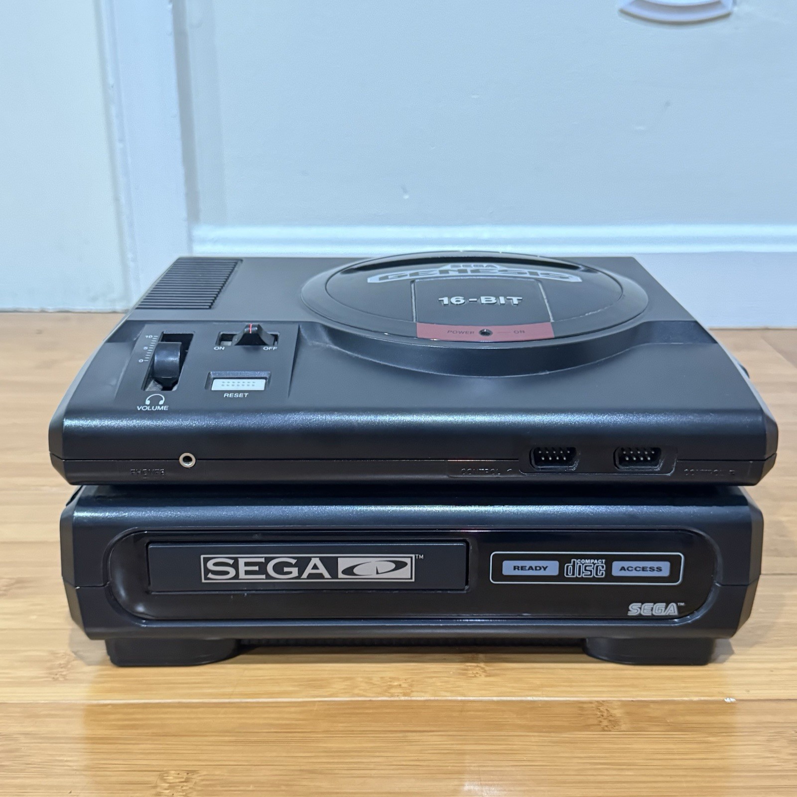 SEGA CD Model 1 + Genesis Working Tested! RARE JVC TRANSPORT! OEM CONTROL POWER