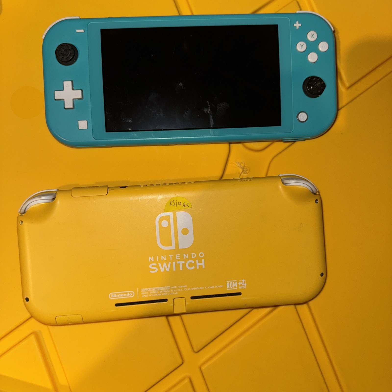 Nintendo Switch Lite Blue Screen Console – Yellow And Turquoise FOR PARTS System