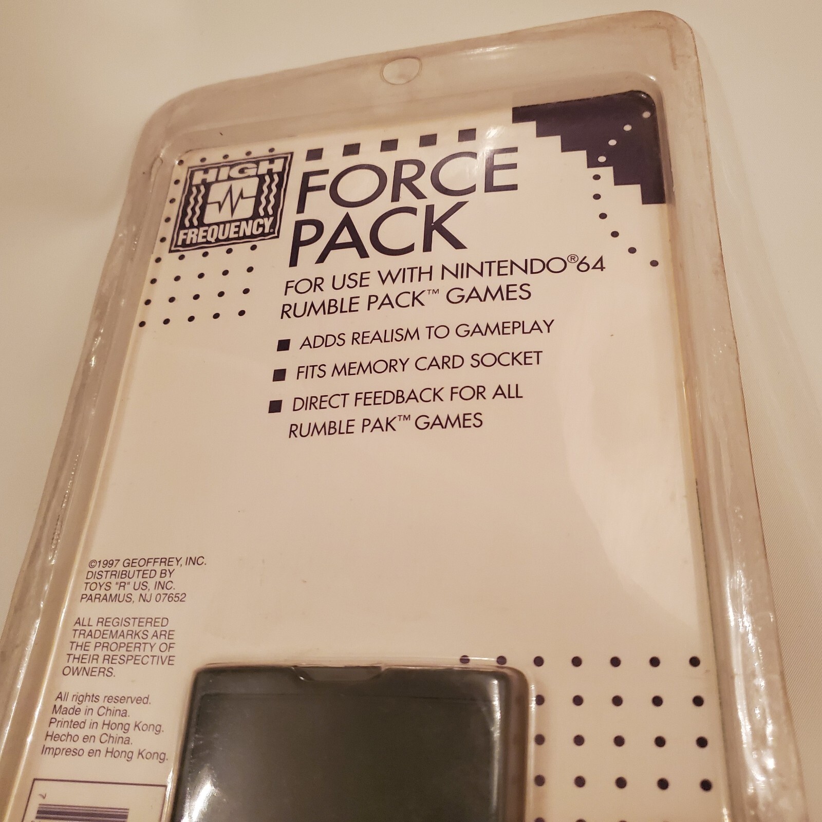 NEW 1997 Force Pack Tremor Rumble Pack Pak Nintendo 64 N64 Mad Catz Toys R US N