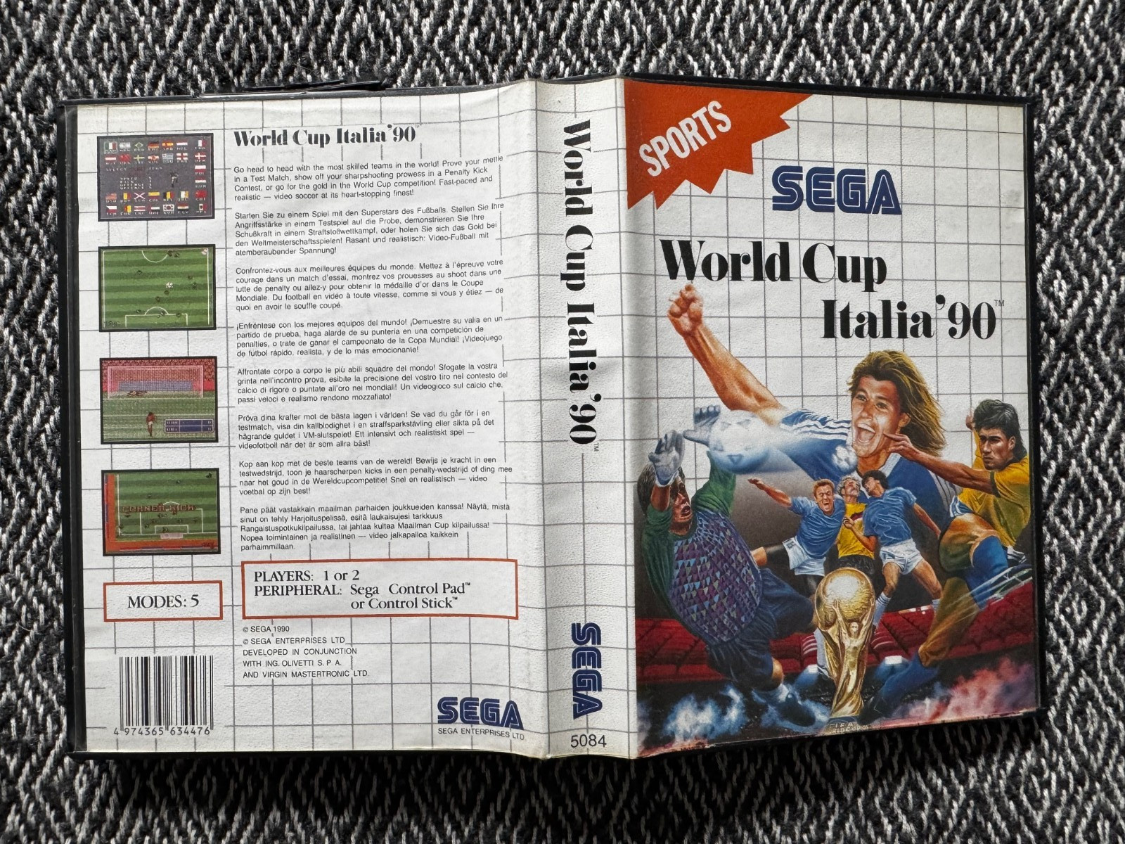 Master System World Cup Italia 90 Game Boxed & Manual Sega PAL (Works in US)
