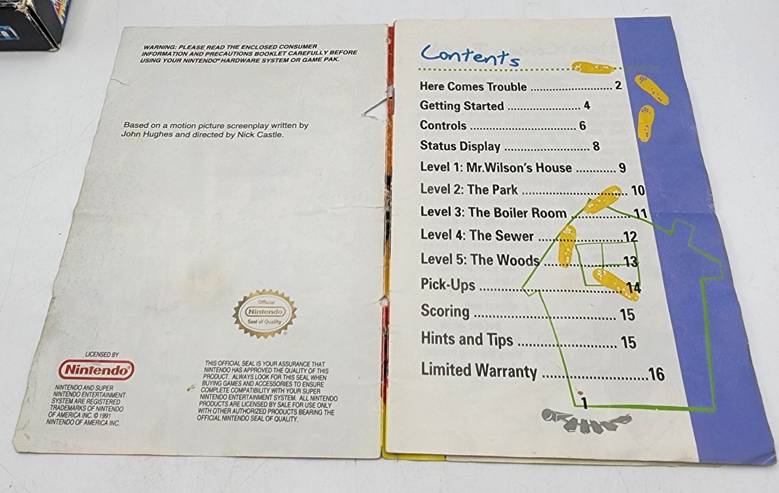 SNES Dennis The Menace (Super Nintendo) CIB Complete *Damaged Manual – Worn Cart
