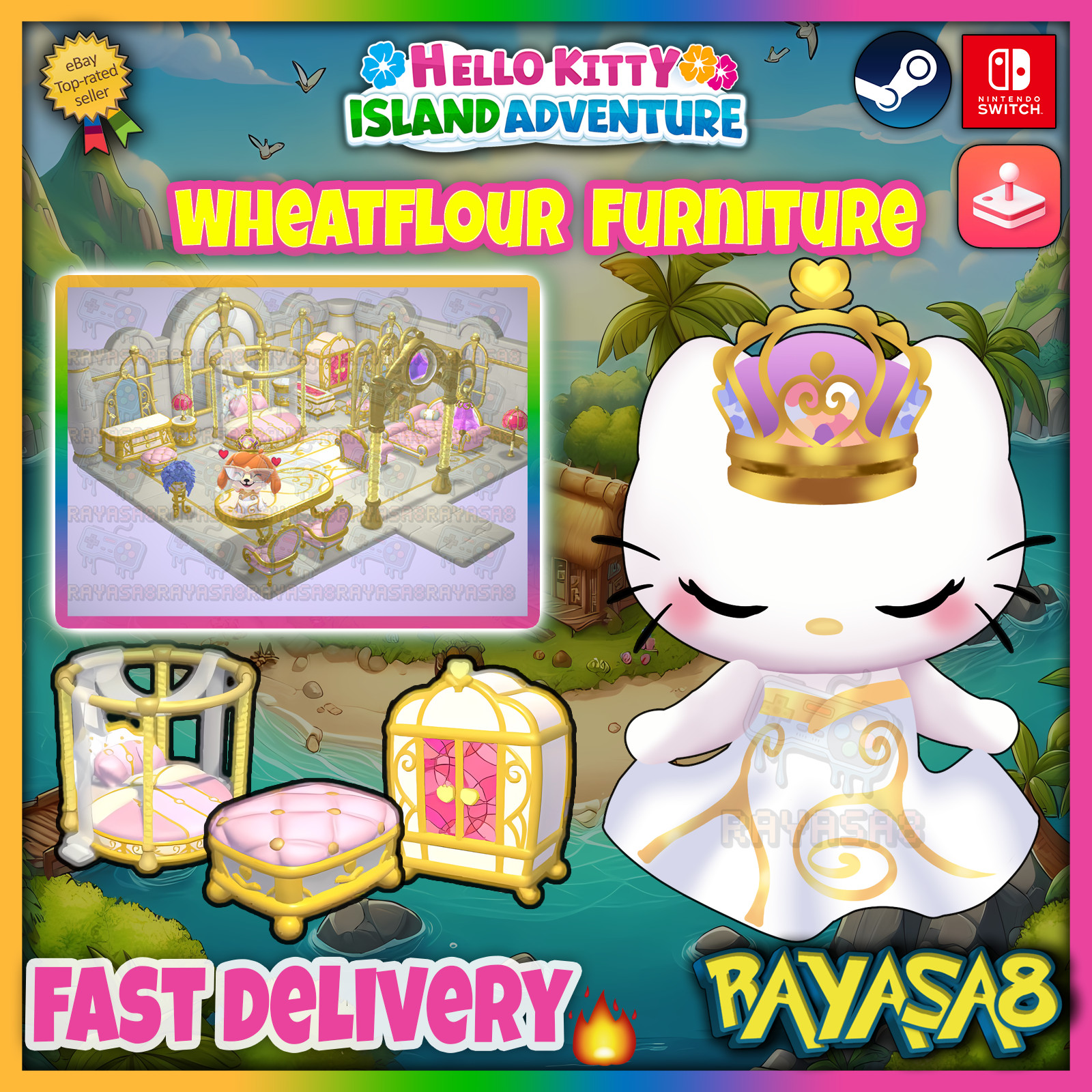 Wheatflour Furniture💖 Hello Kitty Island Adventure | Arcade | Nintendo | Steam