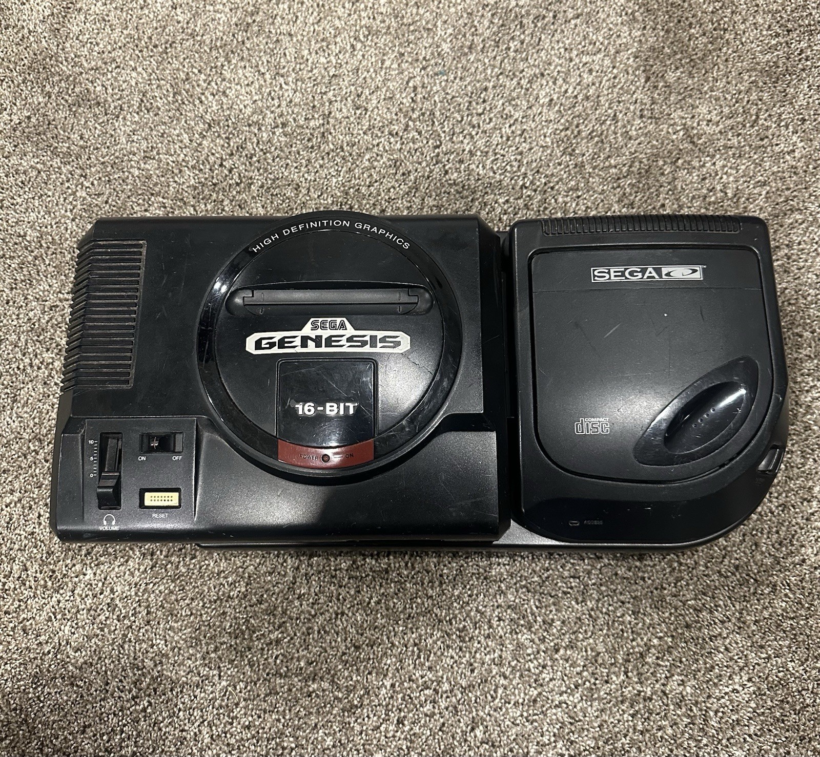 SEGA CD model 2 with SEGA Genesis 16-Bit Home Console