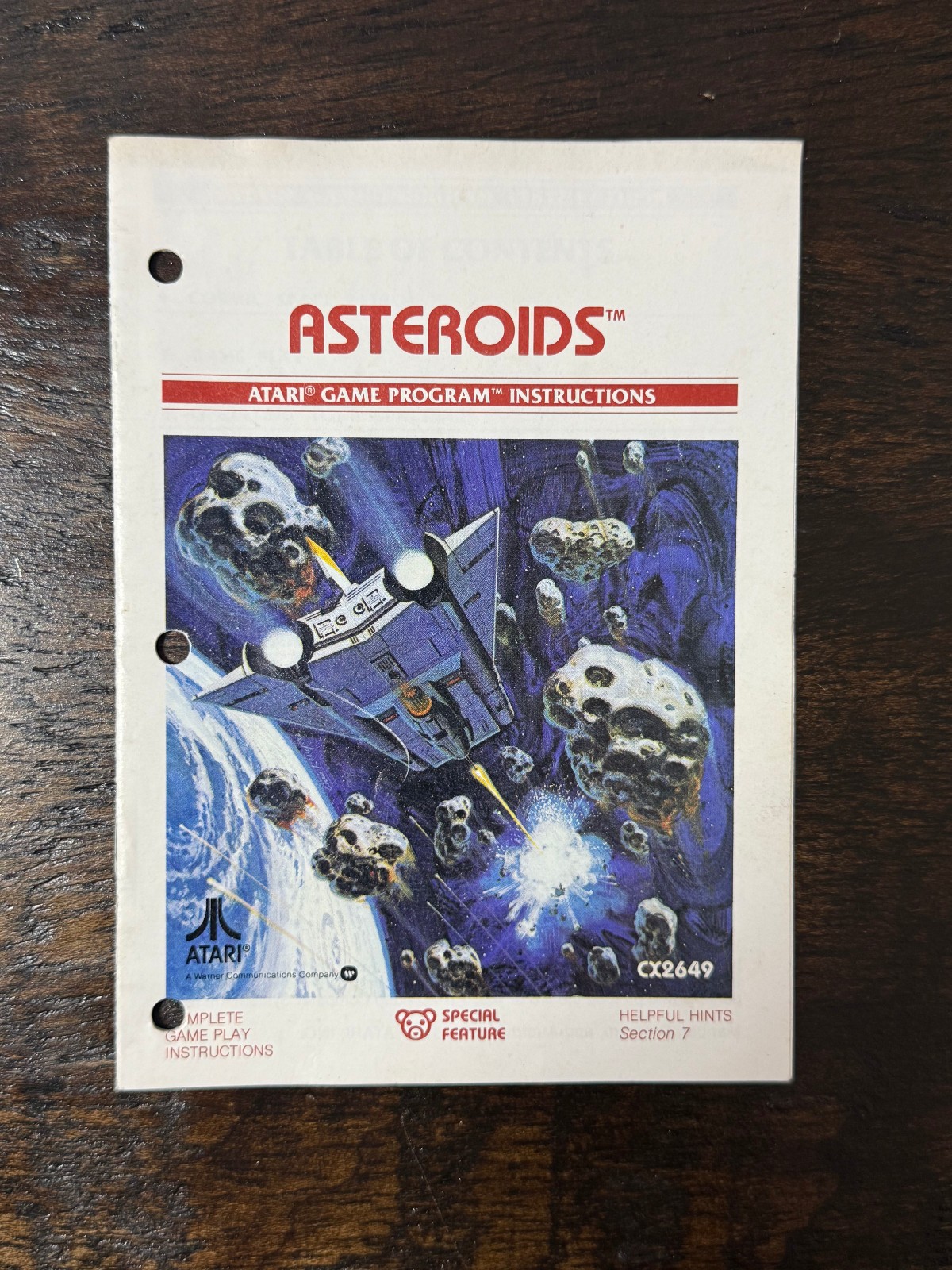 Atari 2600 – Asteroids – 1981 CX2649 Game Cartridge w/Manual