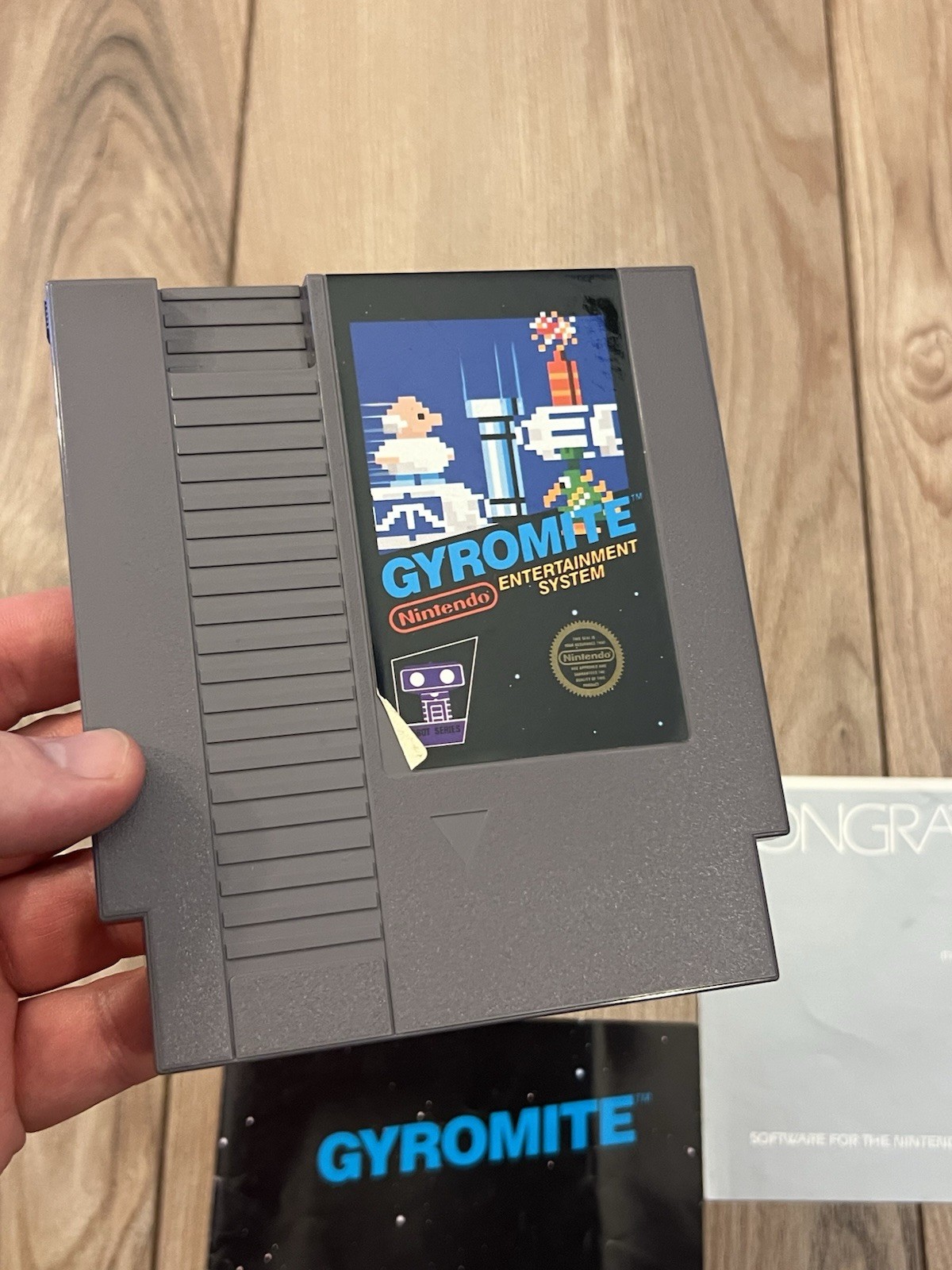 Gyromite (Nintendo NES, 1985) 5-Screw w/ Hangtab Black Box CIB Complete Tested