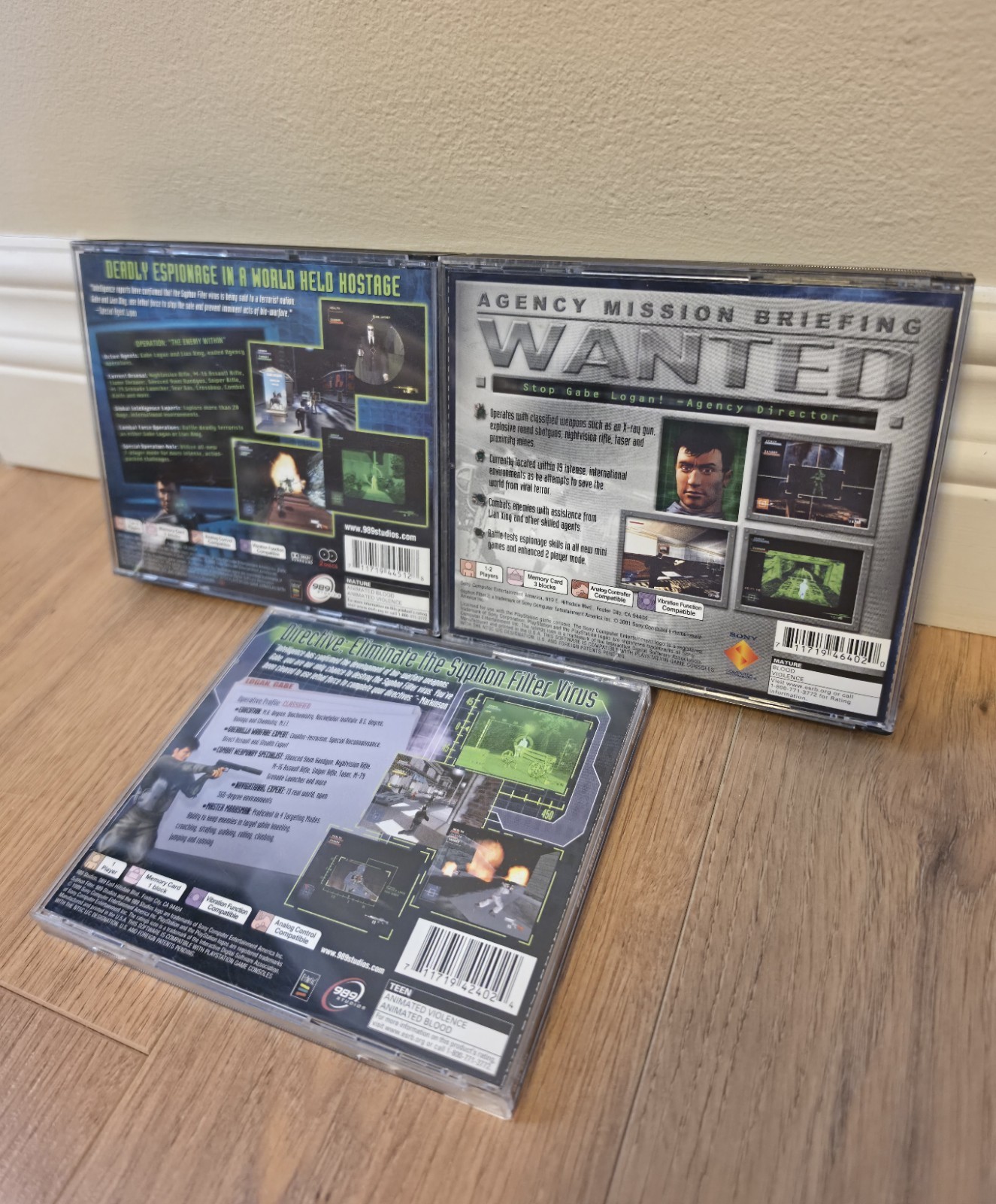 Syphon Filter 1 2 & 3 (Sony Playstation 1) PS1 Lot of 3 Trilogy Set Black Label