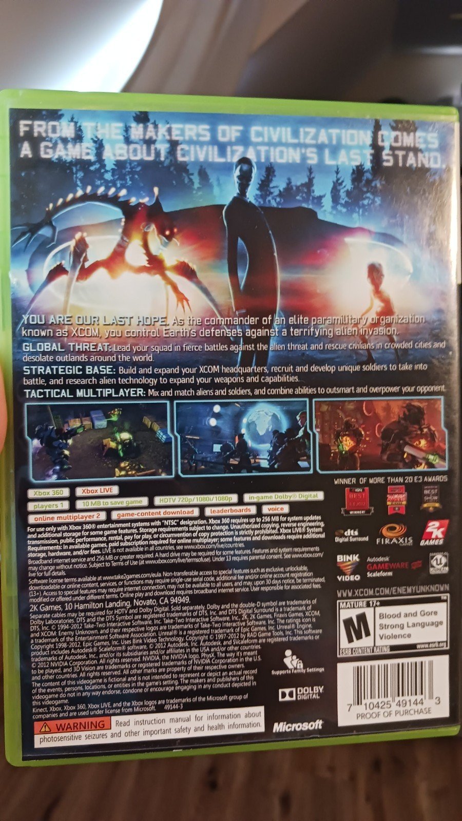 XCOM: Enemy Unknown – Xbox 360 – Clean in Box – Tested & Working