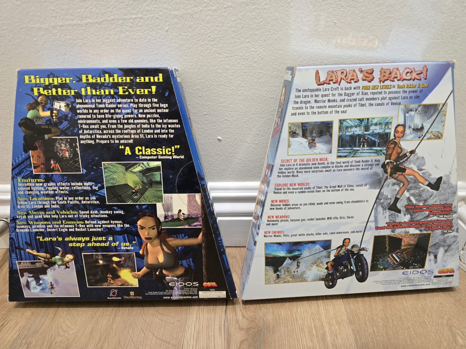 Tomb Raider 3 + The Lost Artifact + Tomb Raider 2 Gold PC Big Box Lot-Windows