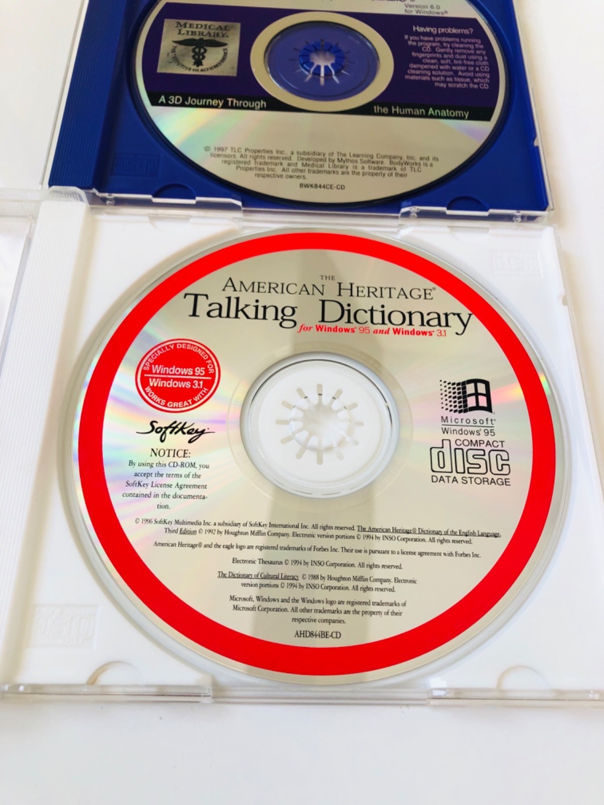 2X American Heritage Talking Dictionary & Body Works 3D Journey CD Windows