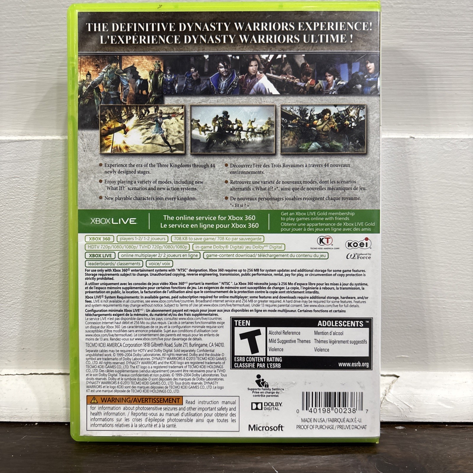 Dynasty Warriors 8 Microsoft Xbox 360 2013 Complete CIB Tested