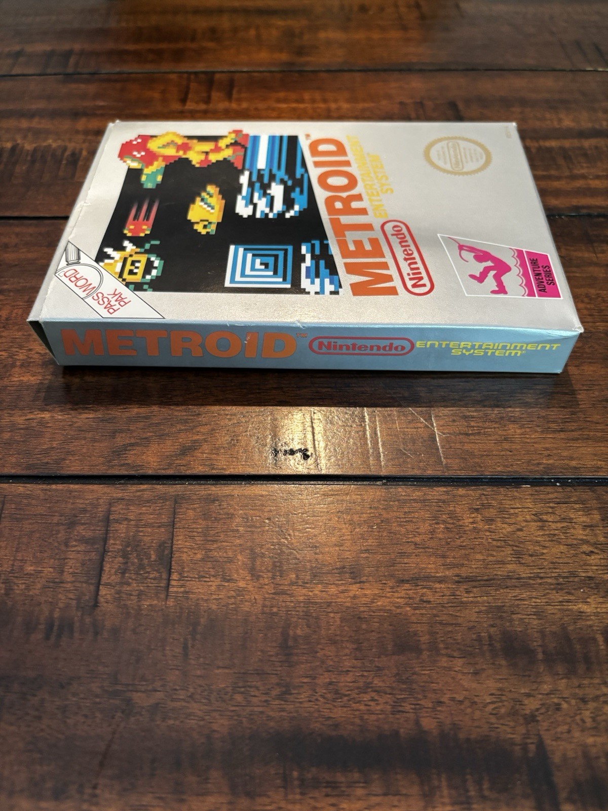 Metroid NES Nintendo BOX ONLY with Foam Insert Vintage Nintendo Silver Box Nice