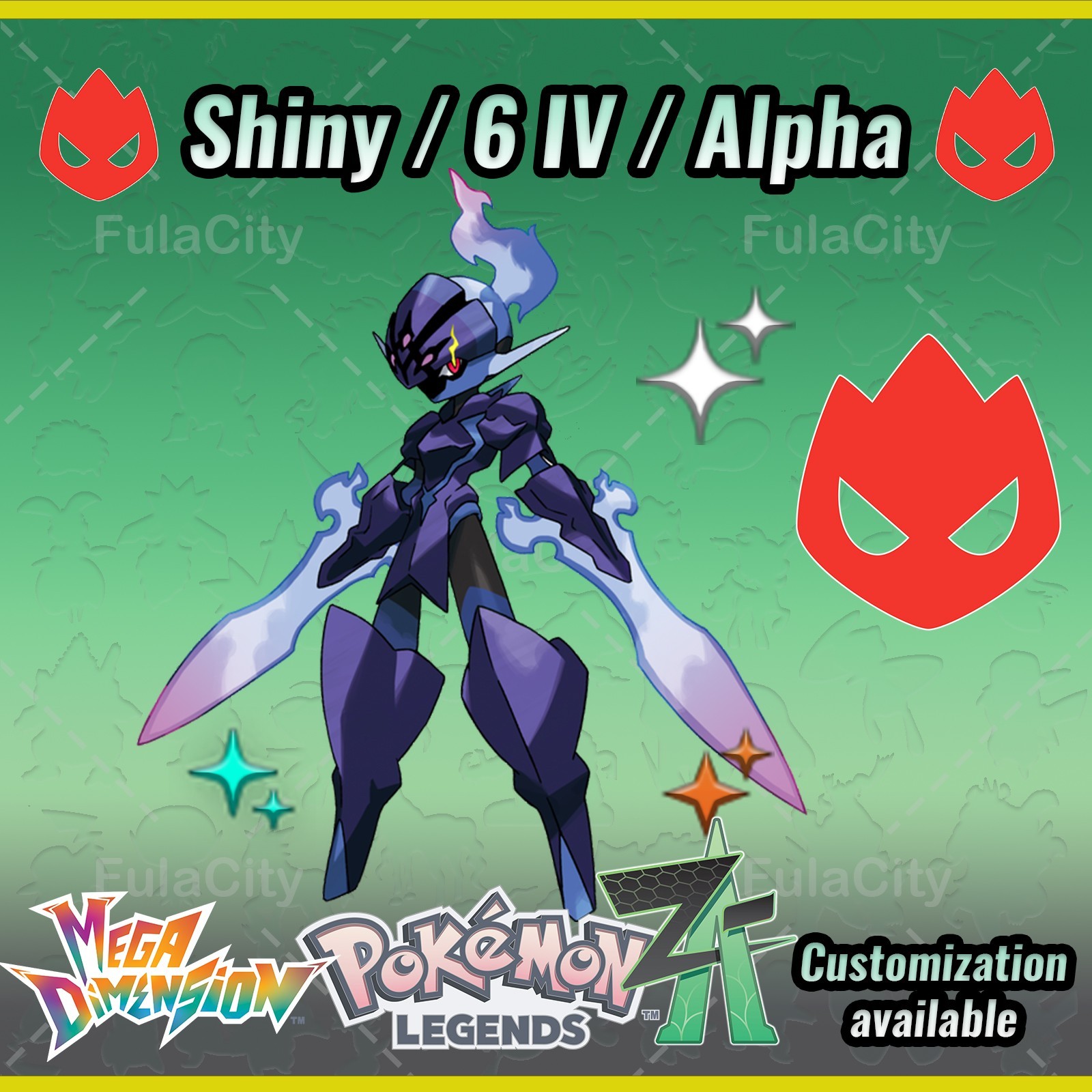 Ceruledge ❗❗❗ Alpha Shiny ❗❗❗ Pokemon Legends ZA ⚫ 6 IV 🟢 @ Any item