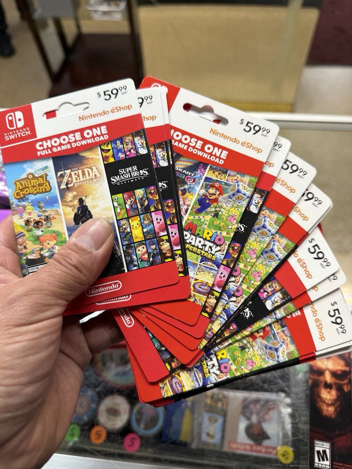 Nintendo Switch Gift Card Mario Unscratched No Value Random