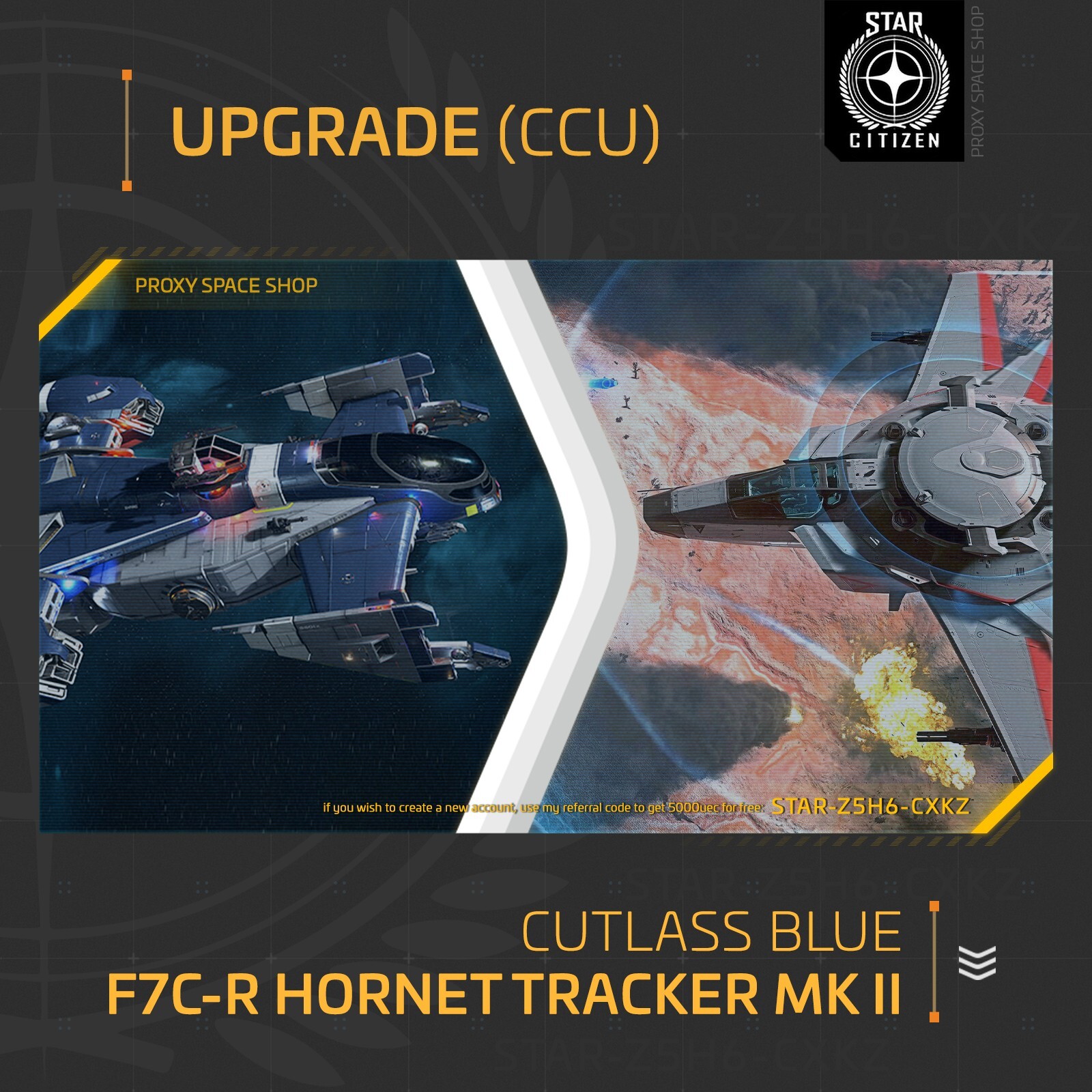 Star Citizen – F7C-R HORNET TRACKER MK II – UPGRADE – (CCU)