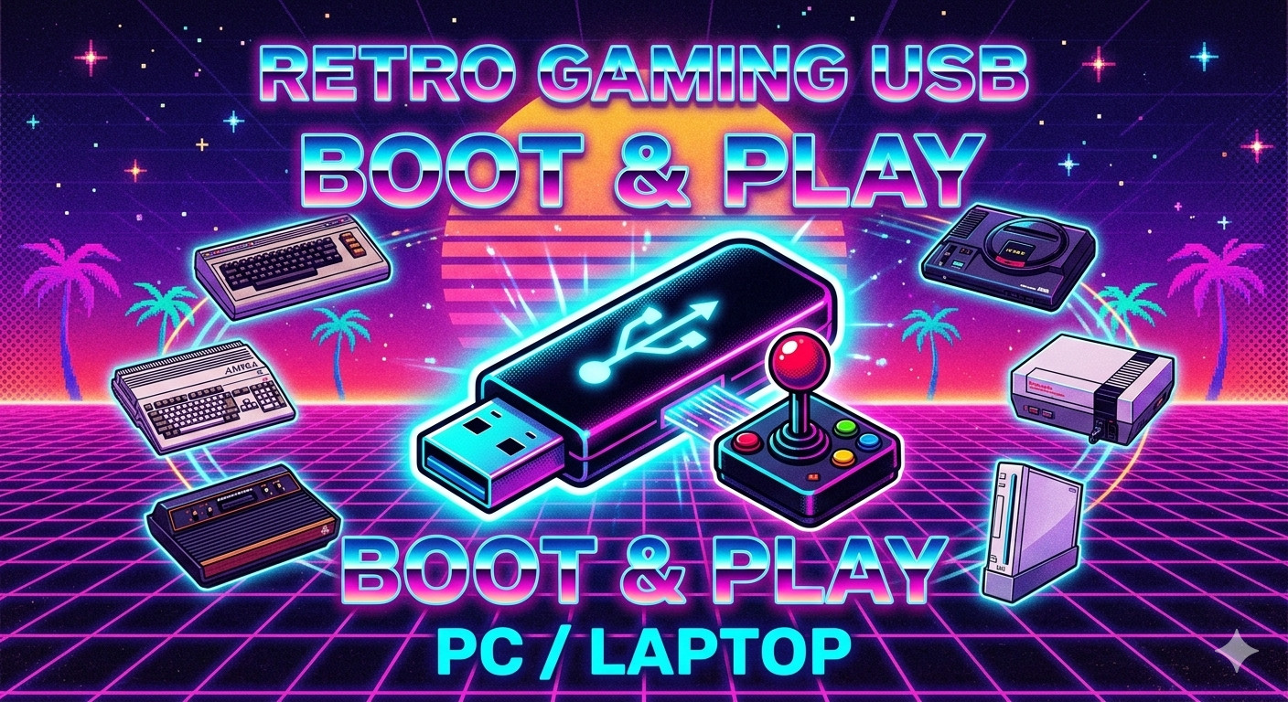 Batocera Retro Gaming USB Drive – Plug & Play for Old and New Pc