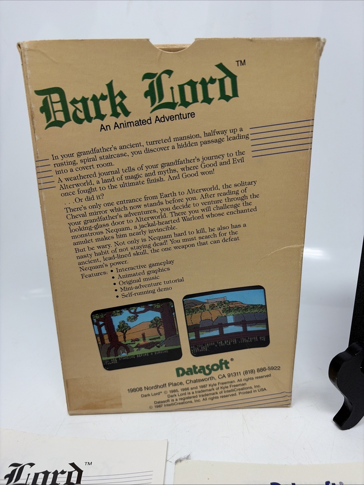 Dark Lord Datasoft Apple IIe Big Box Game 5.25″ Floppy Complete CIB 1987 RPG .