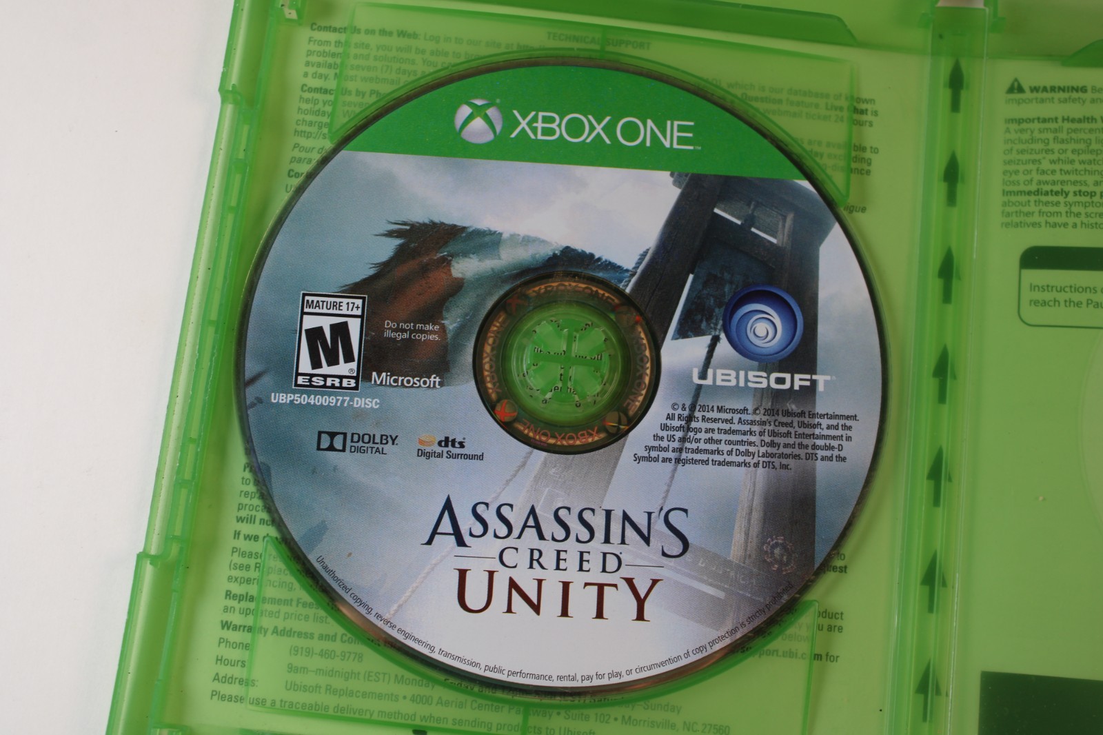 Assassin’s Creed: Unity (Microsoft Xbox One, 2014) Authentic, Tested/works