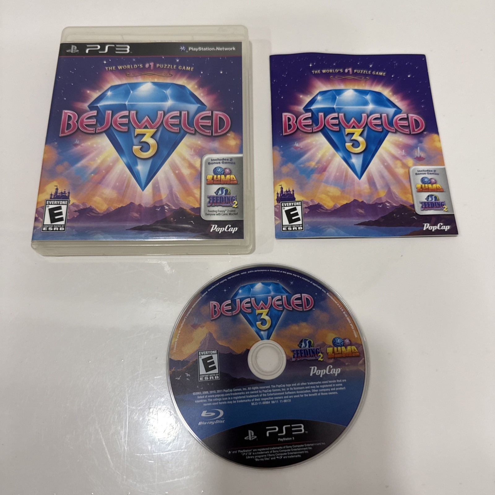 Bejeweled 3 (Sony PlayStation 3 PS3) Complete CIB Tested Working