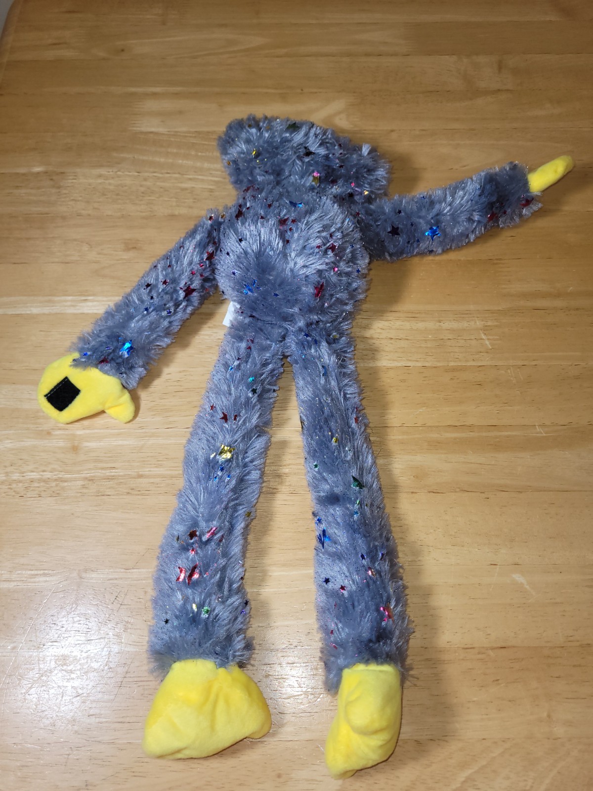 Poppy Playtime Gray Huggy Wuggy Starry Fur Plush Stuffed Animal Hug Hands