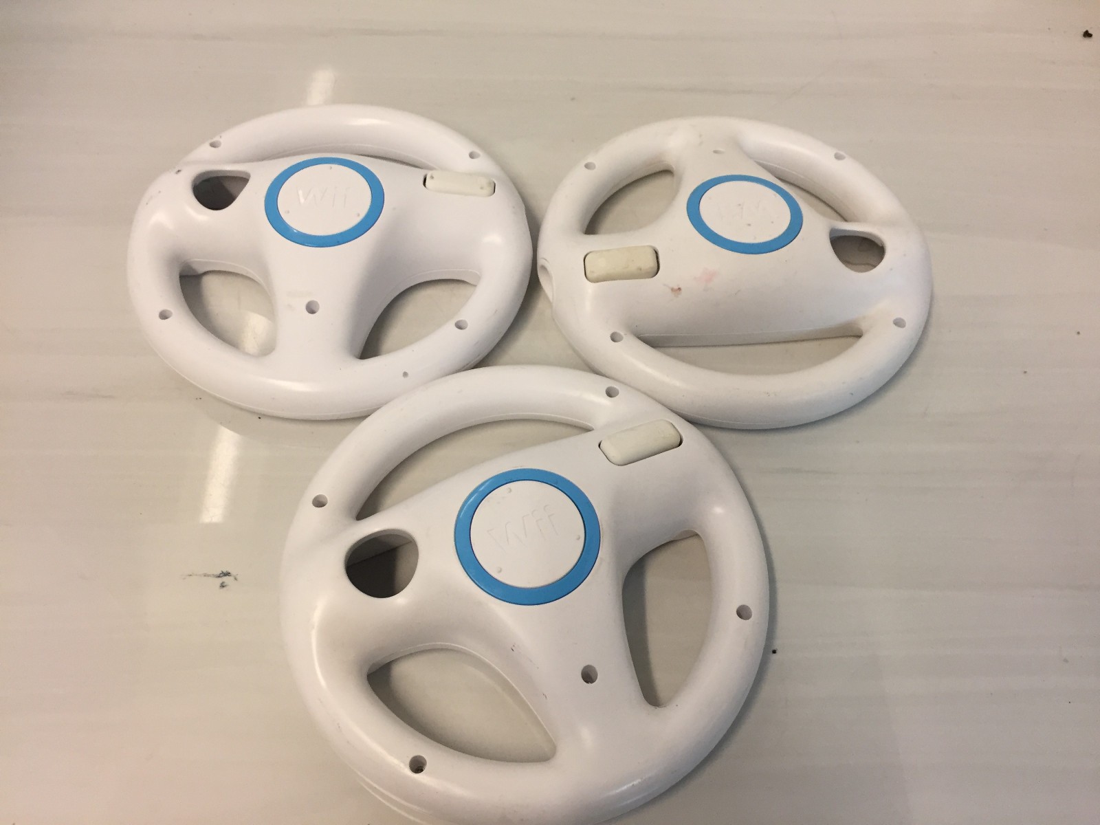 (3) Nintendo Wii Wheel RVL-024 White Steering Wheel Controller OEM Genuine