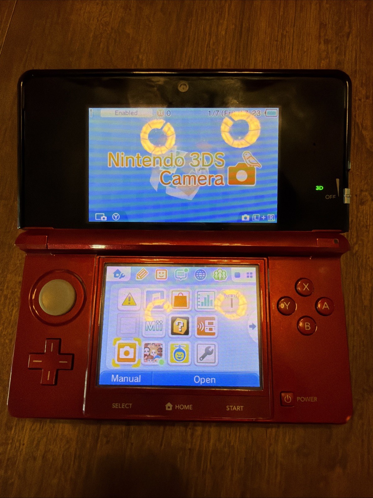 Nintendo 3DS Handheld System – Flame Red with charger and original box