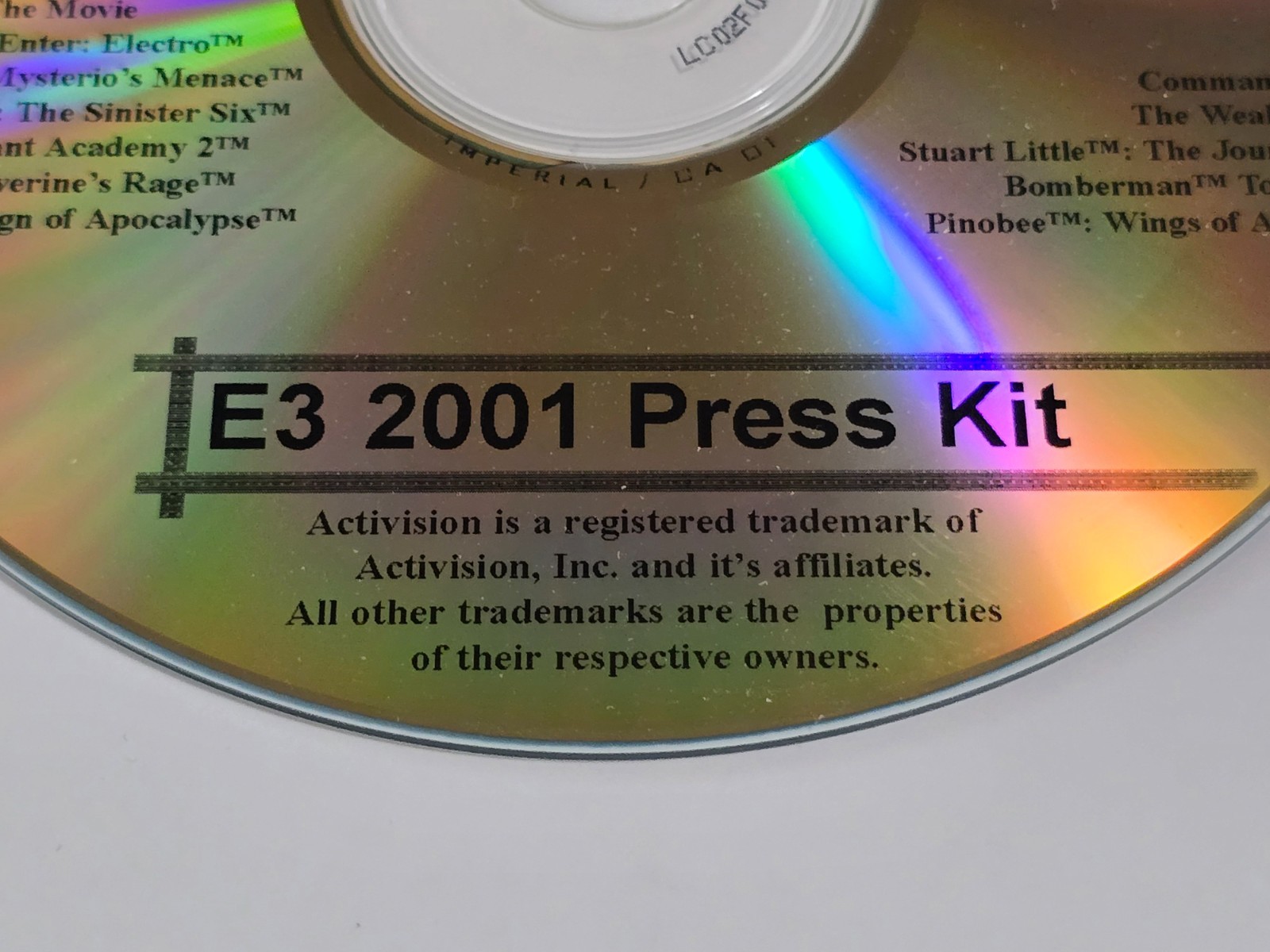 ACTIVISION E3 VIDEO GAME PROMO CD 2001 DIGITAL PRESS KIT THPS TONY HAWK ROM