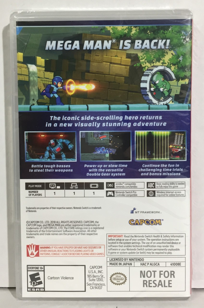 MEGA MAN 11 amiibo Edition NINTENDO SWITCH w/ SEALED Game & Figure CIB Megaman