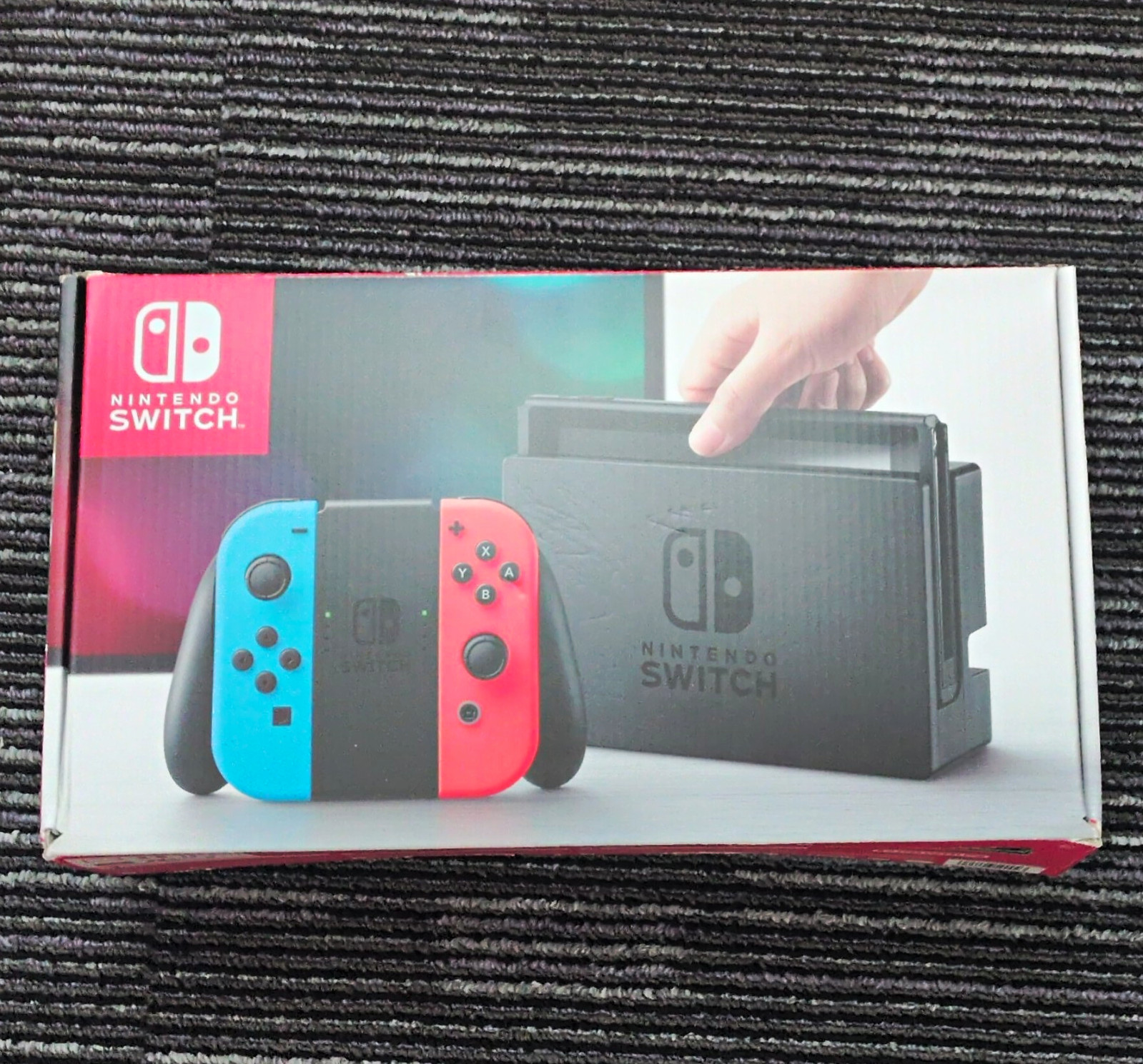 Nintendo Switch Console HDMI w/ Neon Blue/Red Joy-Con Dock Cables (Box)