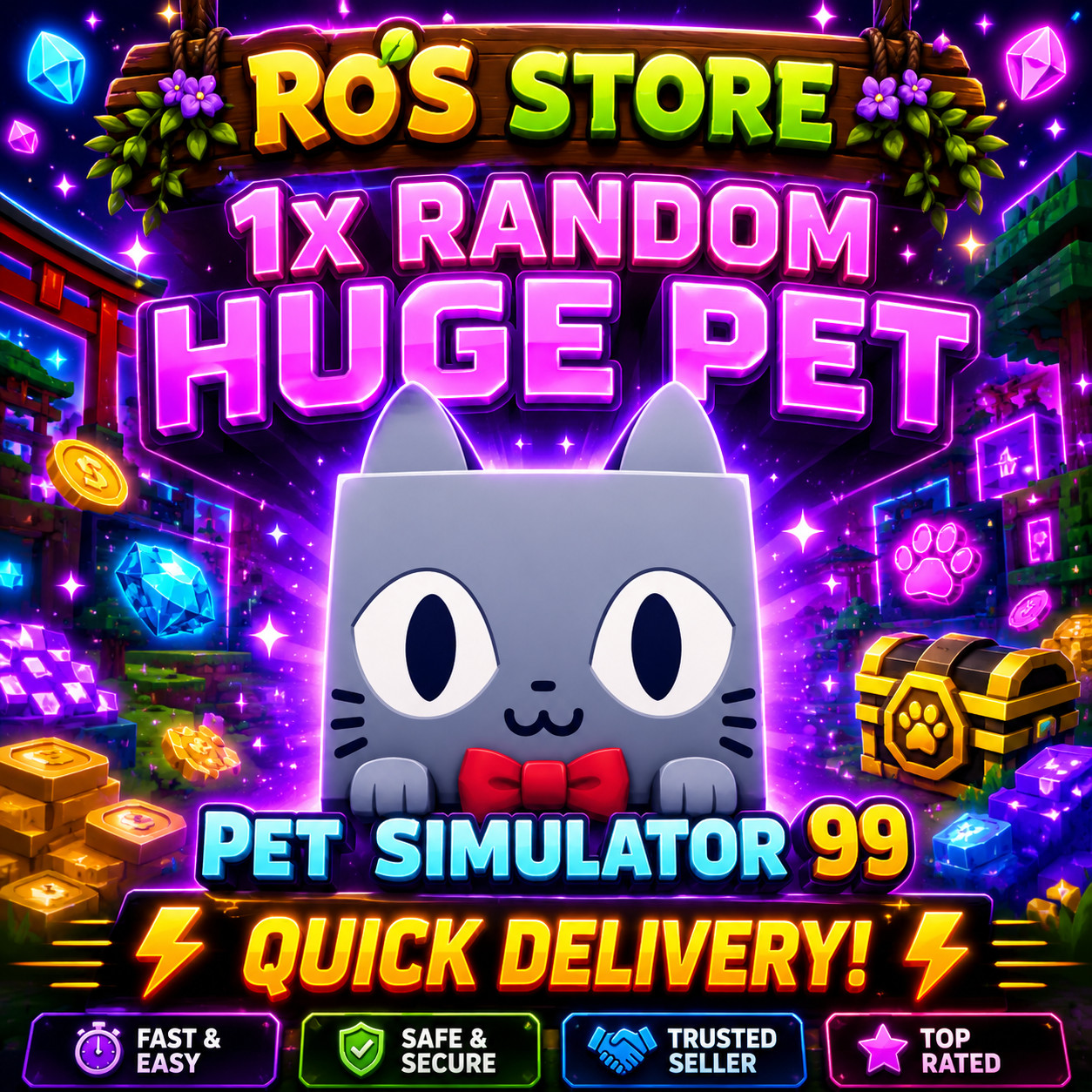 🐶Random Huge Pet||Pet Simulator 99/ instant delivery🚚/OP/CHEAPEST