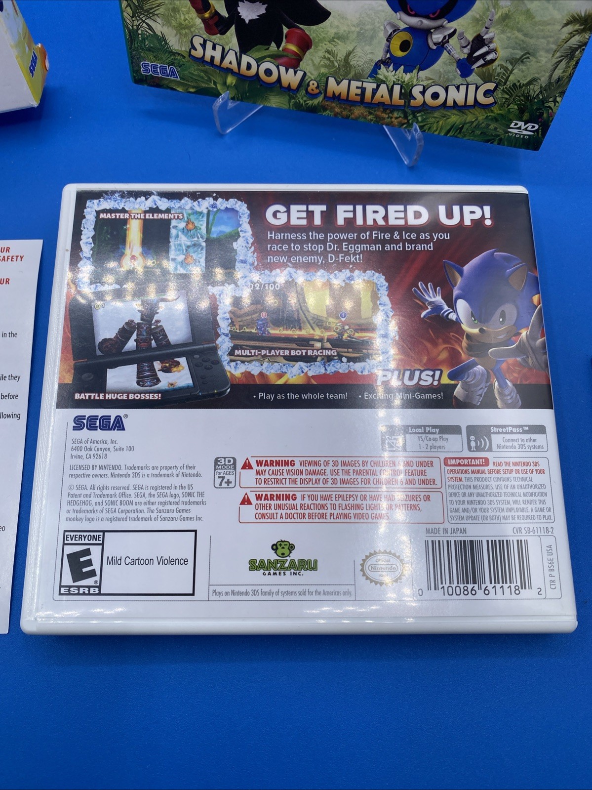 Sonic Boom: Fire & Ice (Nintendo 3DS, 2016) Complete. (WITH BONUS DVD) Tested