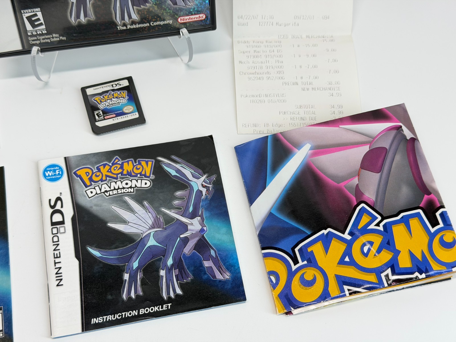 Pokemon Diamond Version (Nintendo DS) Complete w/ Inserts & Original Receipt