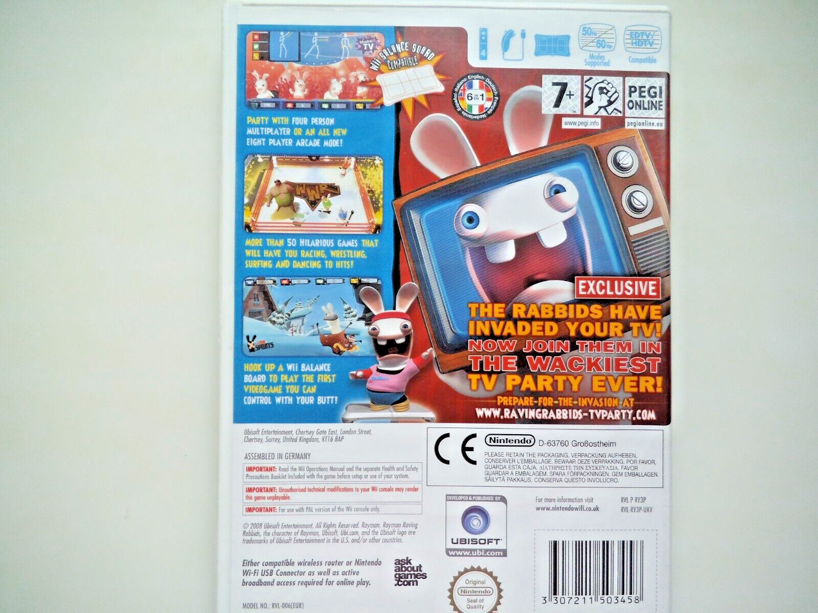 RAYMAN RAVING RABBIDS (Nintendo Wii) Original packaging without…