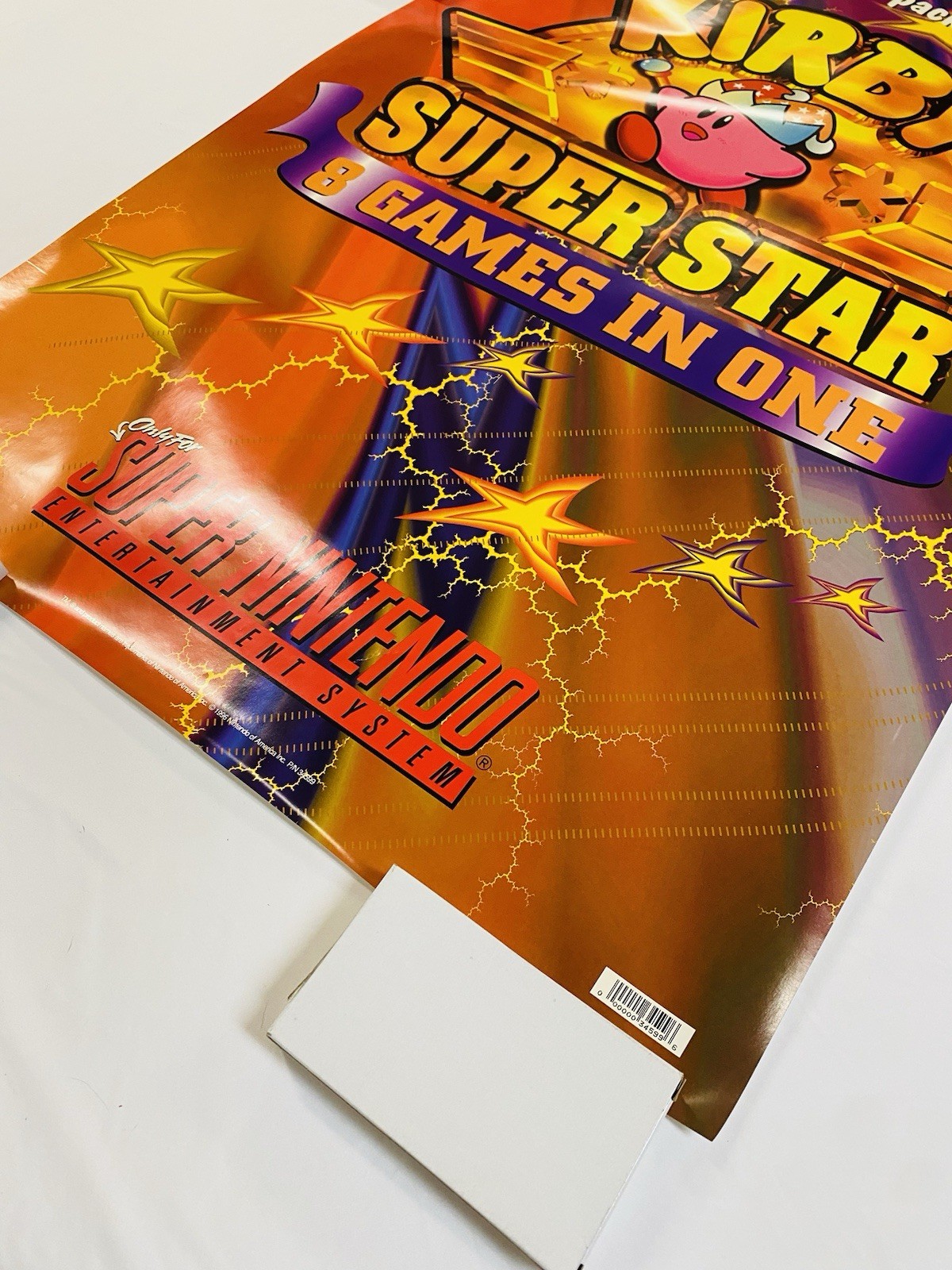 RARE 1996 KIRBY SUPER STAR SNES ORIGINAL ROLLED 26×39” STORE PROMO POSTER UNUSED