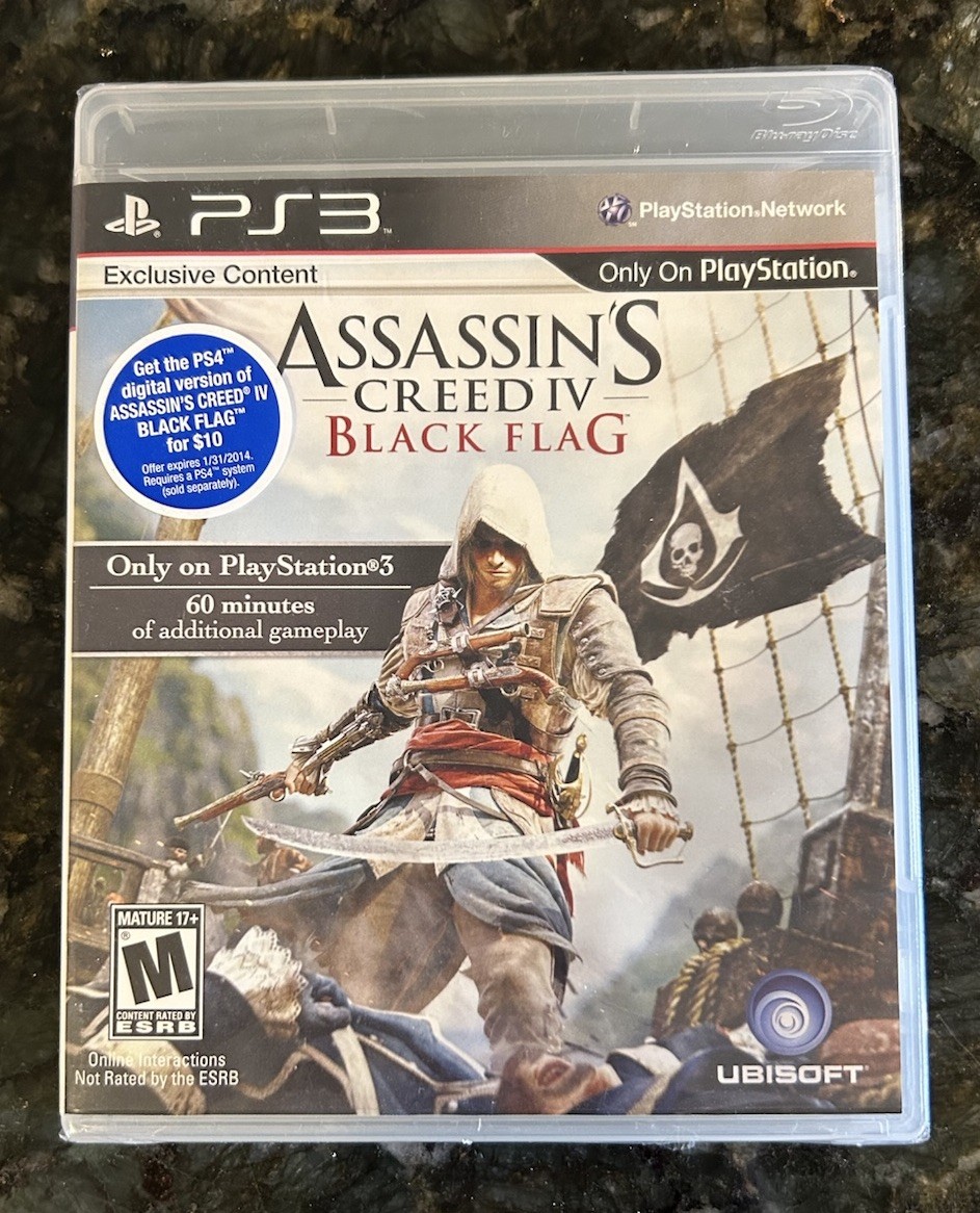 New Sealed PS3 Assassins Creed IV (4): Black Flag – Exclusive In-Game Content