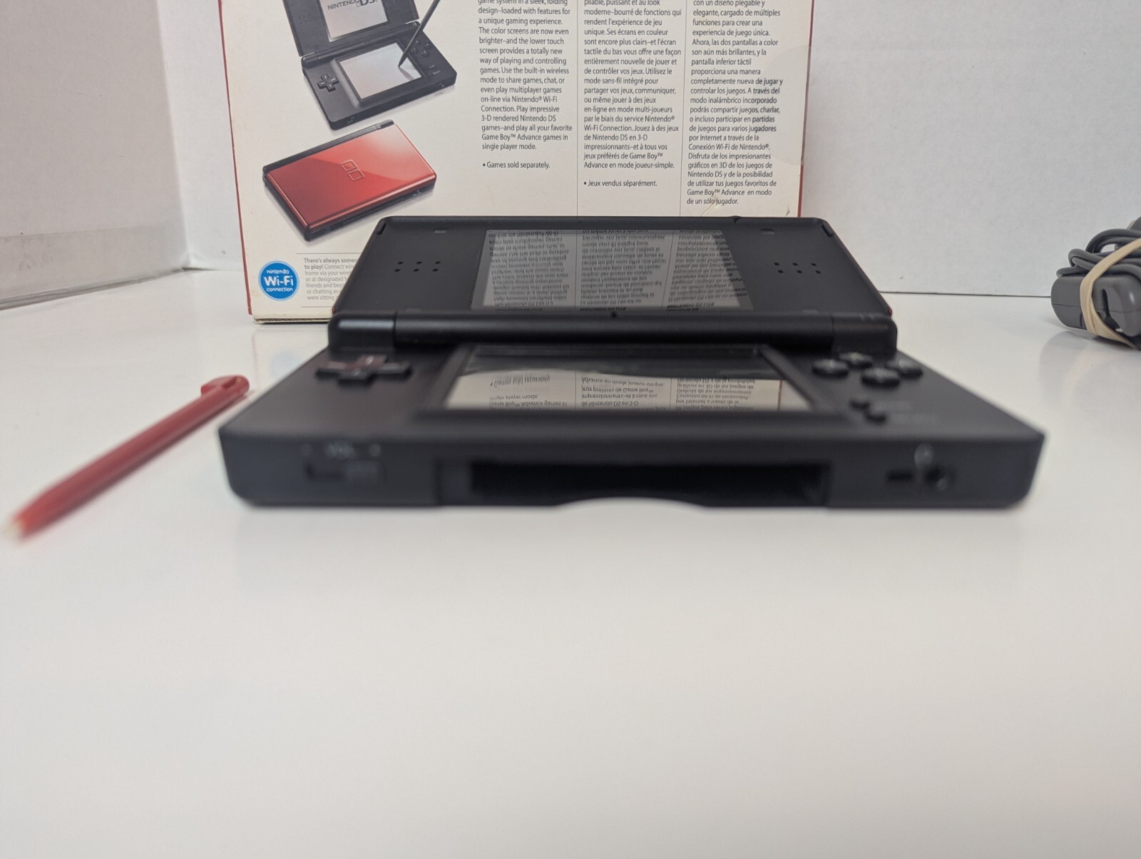 Nintendo DS Lite USG-001 Crimson Red w/ Charger and Box Tested