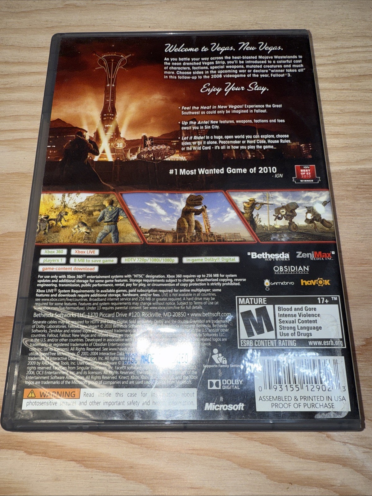 Fallout: New Vegas Standard Edition Xbox 360 Verified Working – Fast Shipping