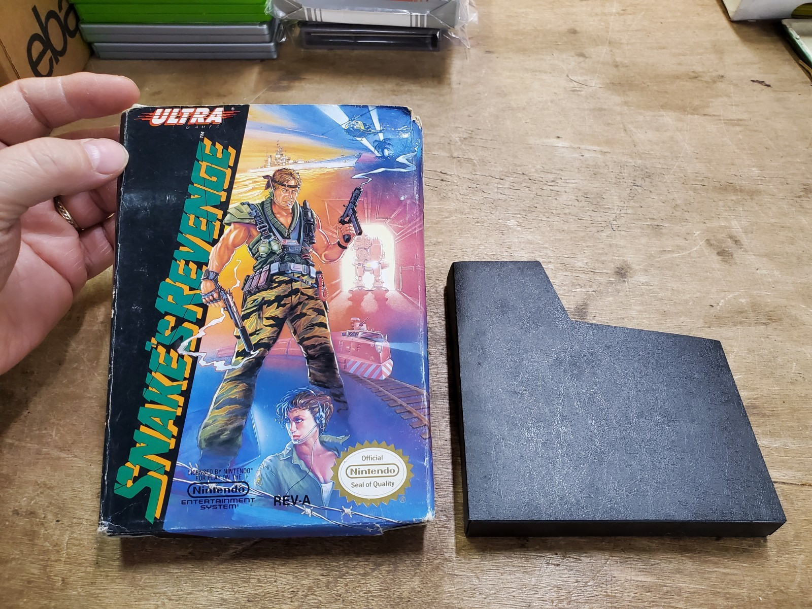 Nintendo NES Snake’s Revenge, 1990 Ultra, Box and Sleeve Only, NO CARTRIDGE