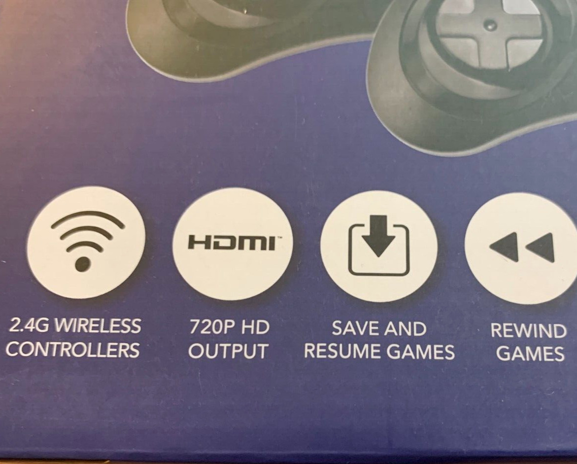AtGames Sega Genesis Console HDMI Wireless Controllers Built-in Games 1500 Retro