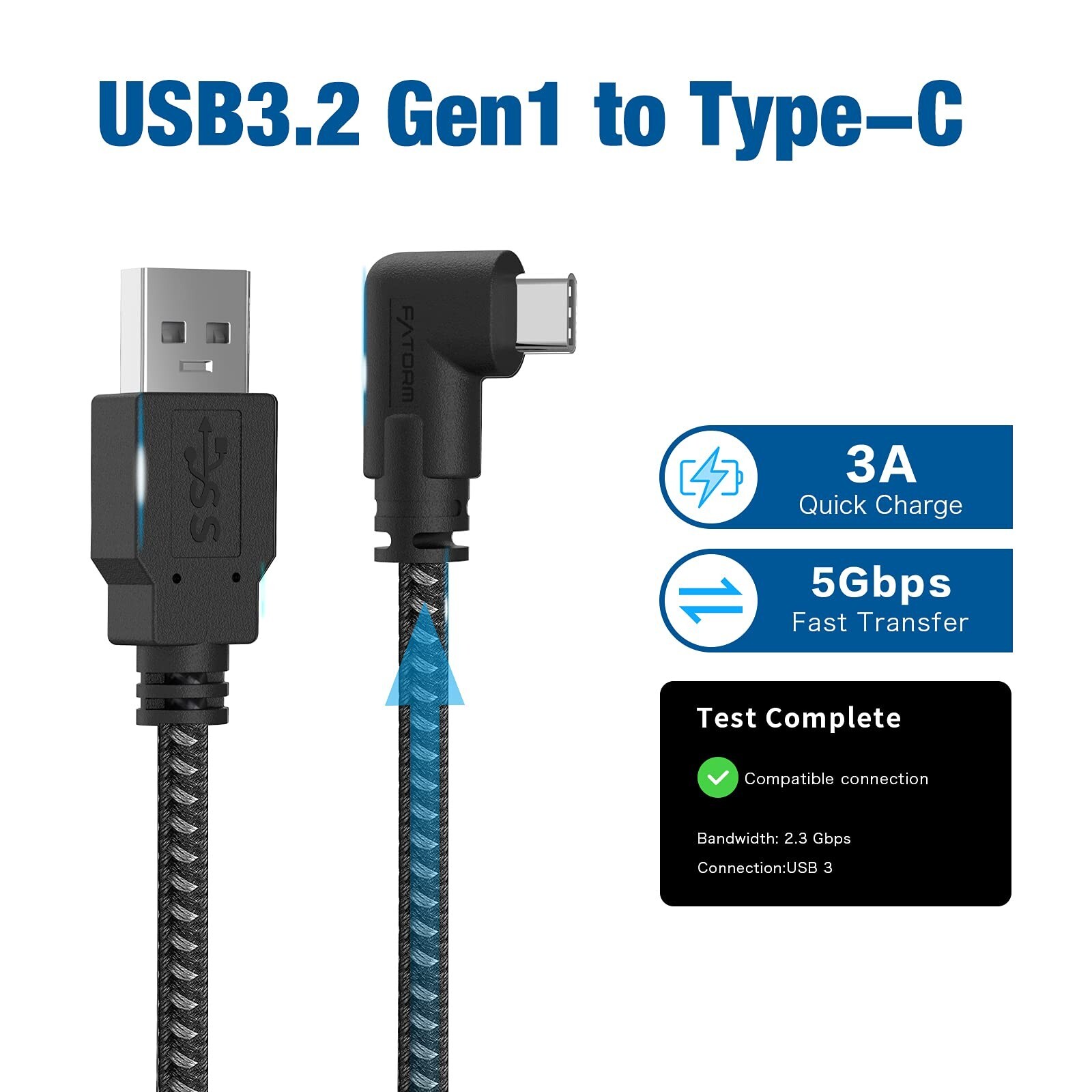 USB A to C 16FT Compatible for Oculus / Quest 2/Pro, for VR Headset Gaming