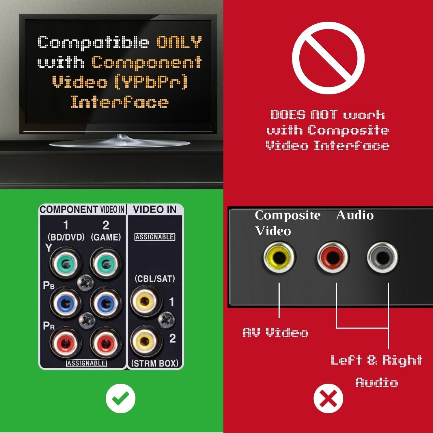 Premium YPbPr Component Video Cable RCA AV for PlayStation 2/3 – High-Quality Ga