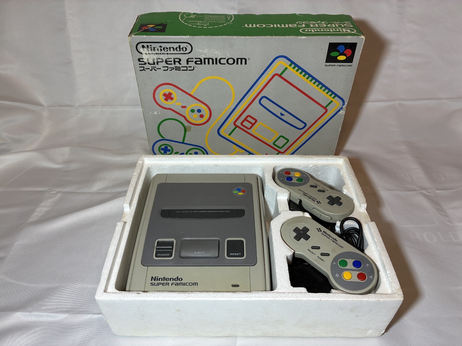 Nintendo Super Famicom Console Boxed Tested Working Japan SFC Controller Set