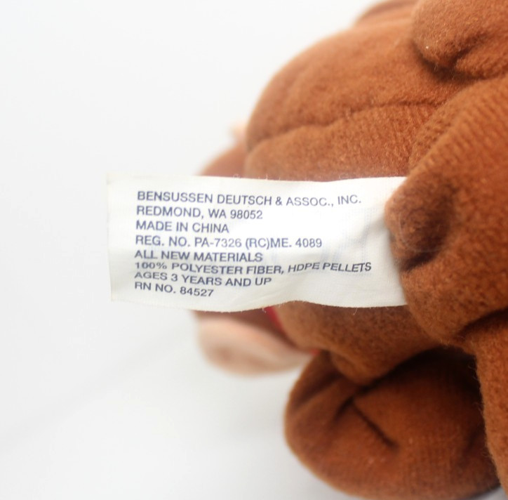 Vintage Nintendo 64 Donkey Kong Beanbag Plush + Hang & Tush Tag (BD&A, 1997)