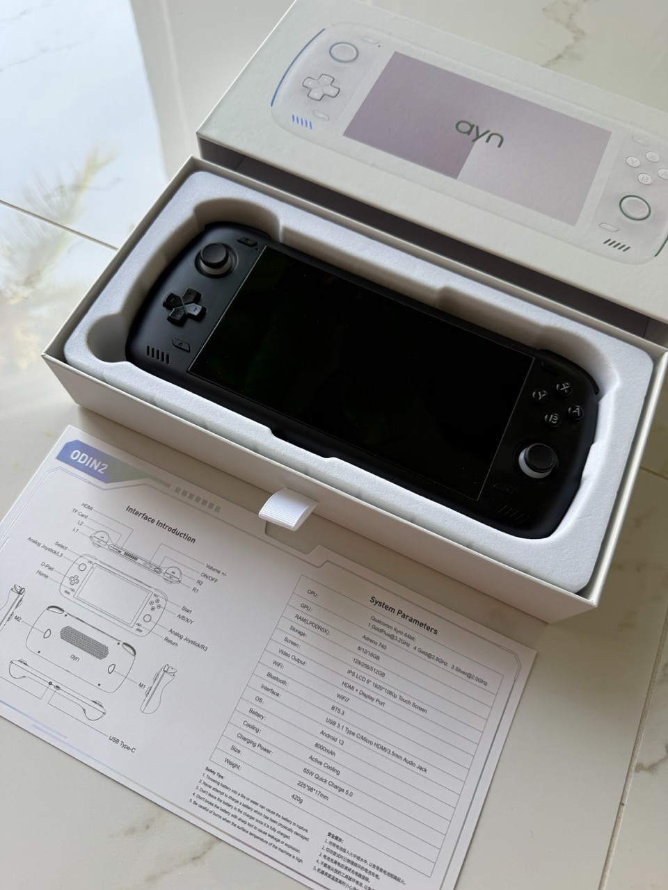 AYN Odin 2 Pro 12GB 256GB Black Android Gaming Handheld + Official Case + Box