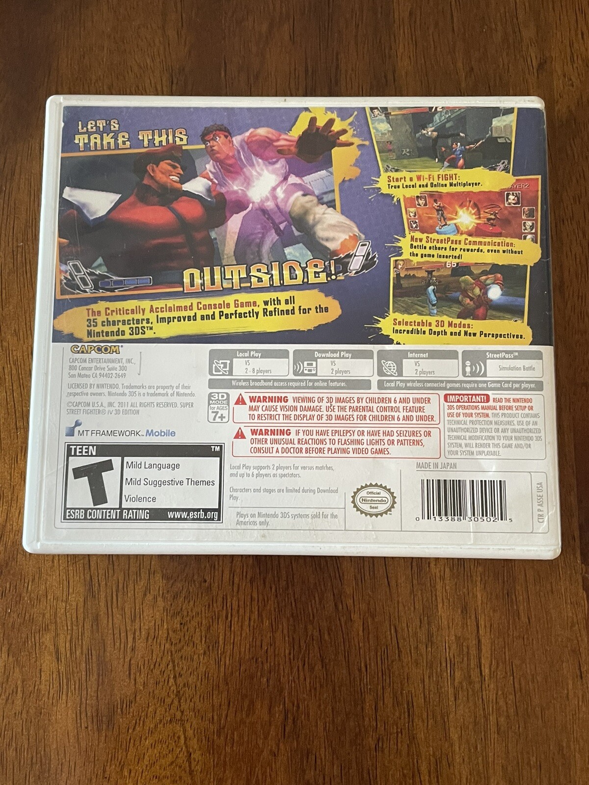 Super Street Fighter IV 4 — 3D Edition Nintendo 3DS COMPLETE CIB AUTHENTIC