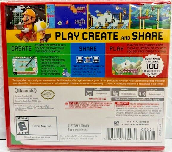 New Super Mario Bros. 2 & 3D Land & Maker 3DS Brand New Game Bundle (Sealed)