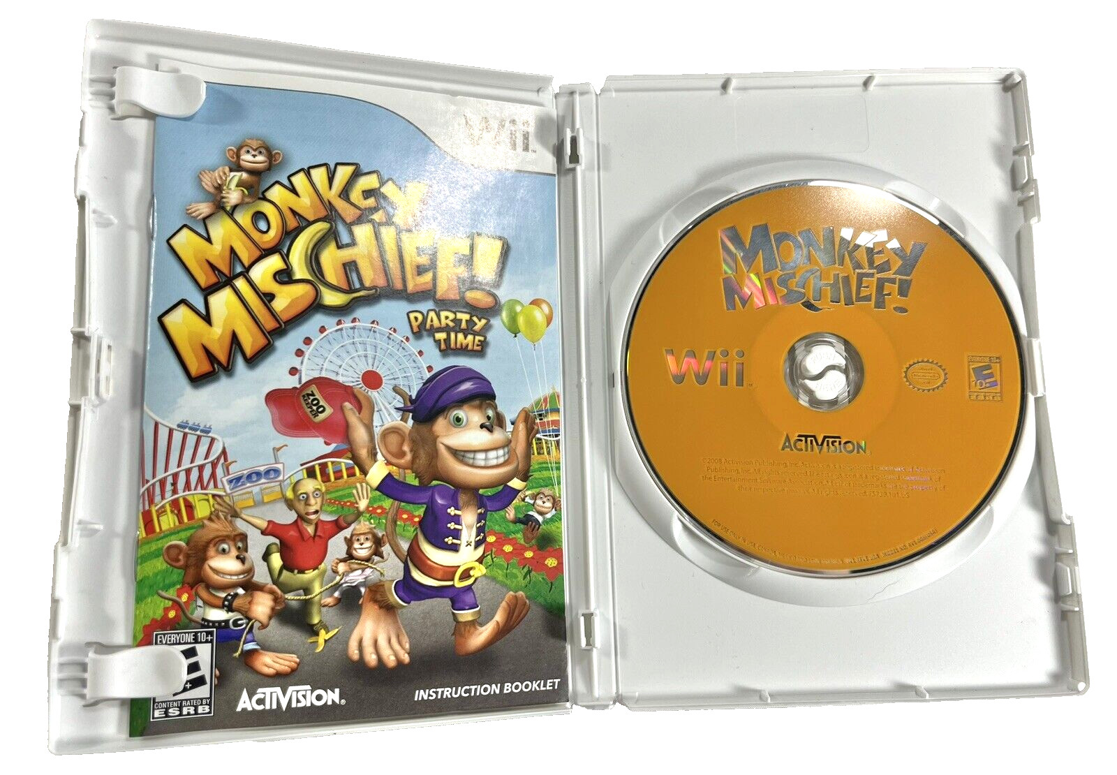 Monkey Mischief Party Time Nintendo Wii 2008 Complete with Manual Tested